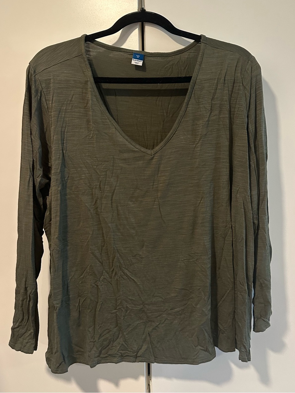 Lightweight Olive V-Neck Long Sleeve 2x Old NavyTop